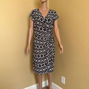 INC Short Sleeve Faux Wrap Dress, Size M